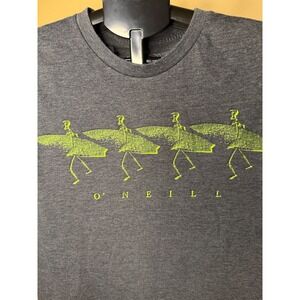 O'Neill Mens Heather Gray Surfing Skeleton Graphic T-Shirt Medium Lime Green